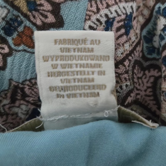 Cynthia Rowley size 10 -Boho Paisley Dress - fully lined - Teal/Beige/Pink - Picture 8 of 8